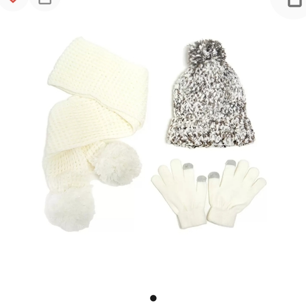 3 for $30. Little girls knit Hat, gloves, and scarf set